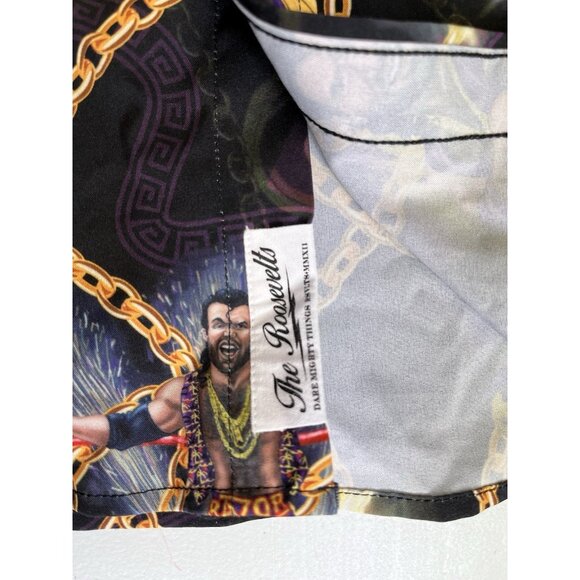 RSVLTS WWE Razor Ramone Short Sleeve Shirt Men's Small Black Button Up Wrestling - Picture 2 of 13